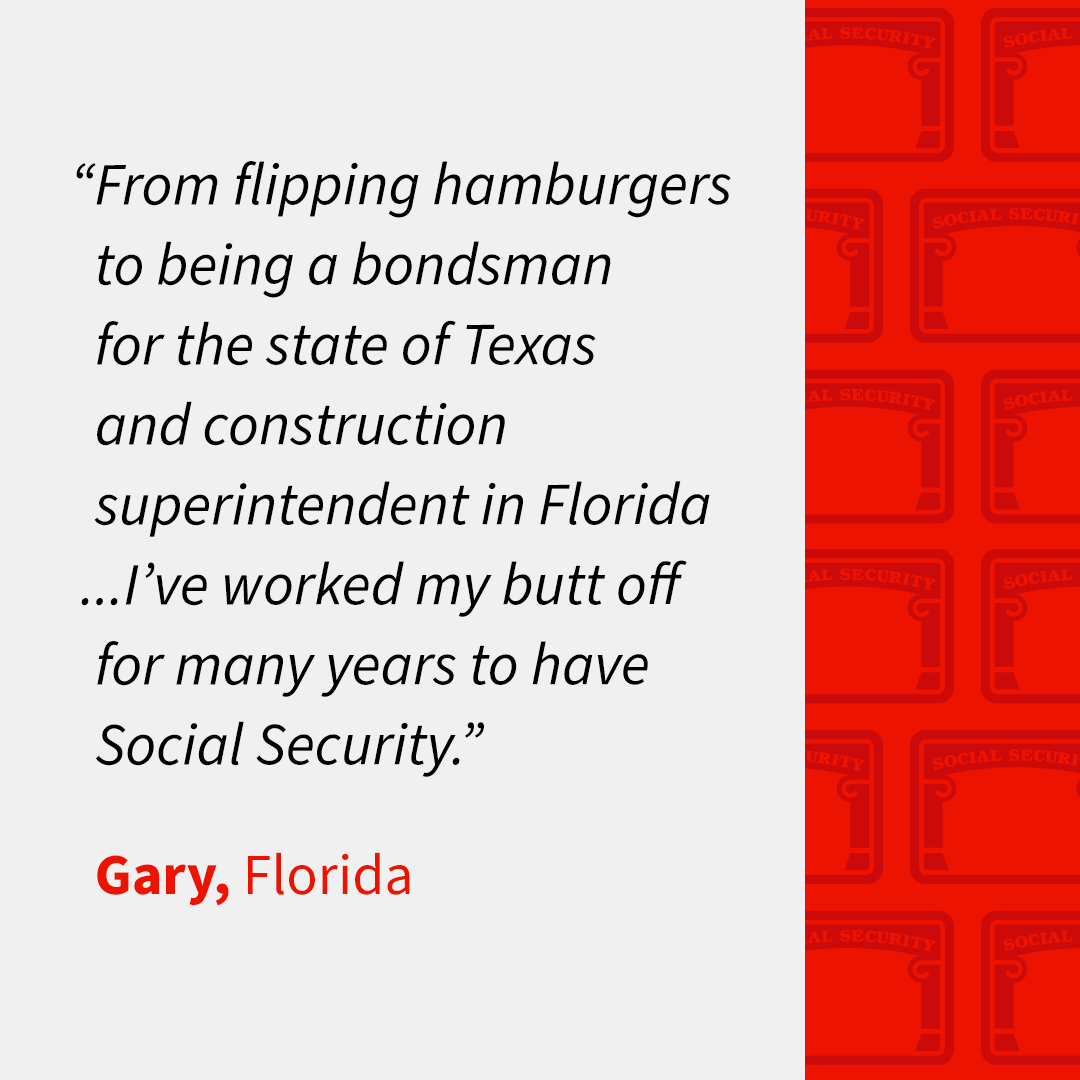 Earned Social Security story from Gary, Florida