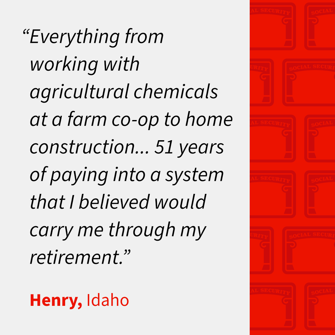 Earned Social Security story from Henry, Idaho