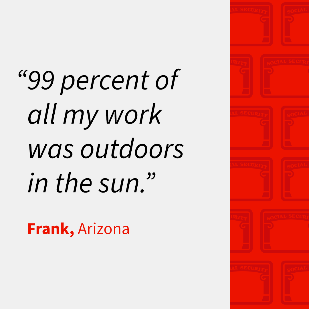 Earned Social Security story from Frank, Arizona