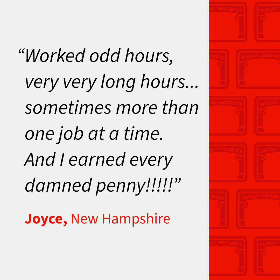 Earned Social Security story from Joyce, New Hampshire
