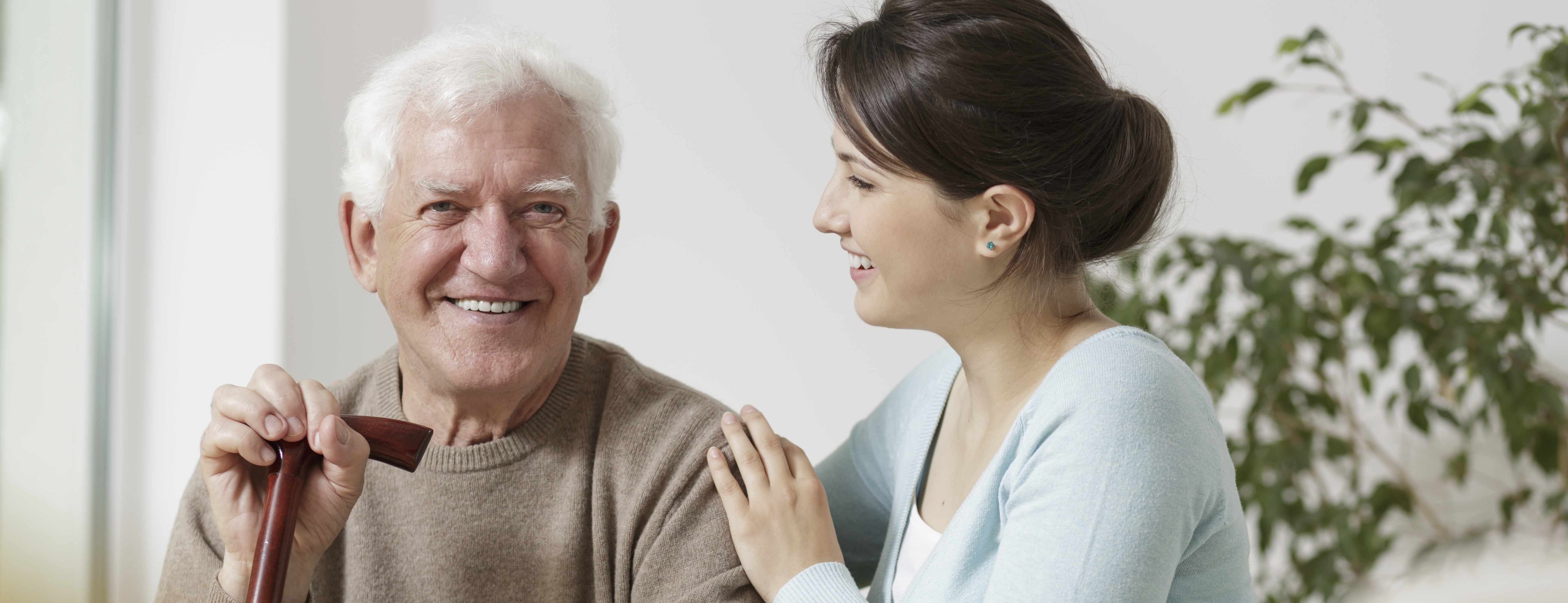 Older man with adult daughter