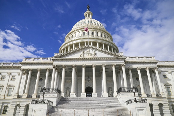 Capitol building with blue sky background